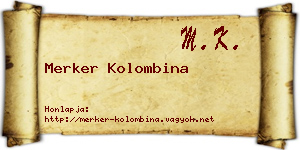 Merker Kolombina névjegykártya